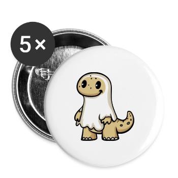 Dinosaur brontosaurus Halloween ghost - Buttons large 2.2''/56 mm (5-pack) - white - Front