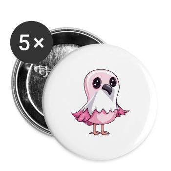 Flamingo Halloween Lustig Geist - Buttons groß 56 mm (5er Pack) - Weiß - Vorne