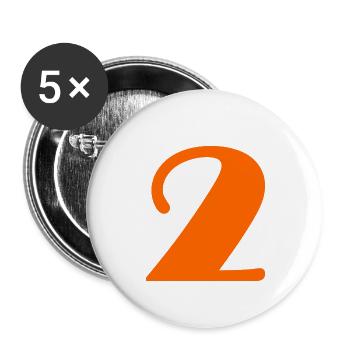 2. HAPPY BIRTHDAY. JOYEUX ANNIVERSAIRE. CHIFFRE - Lot de 5 grands badges (56 mm) - blanc - Devant