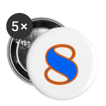 8 ANS. 8e ANNIVERSAIRE. ANNIVERSAIRE 8 ANS. 8 - Lot de 5 grands badges (56 mm) - blanc - Devant