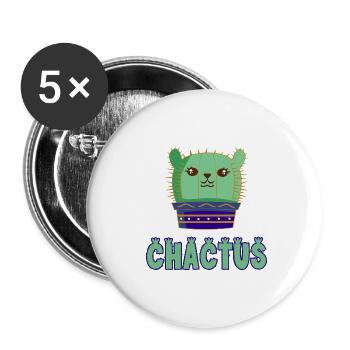 chactus - Lot de 5 grands badges (56 mm) - blanc - Devant