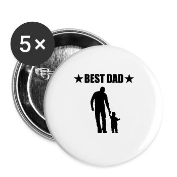 Papa - Buttons groß 56 mm (5er Pack) - Weiß - Vorne