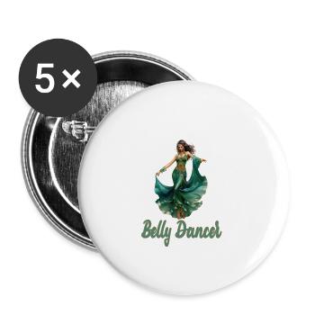 Bauchtanz Bauchtänzerin Bauchtanzkurse - Buttons groß 56 mm (5er Pack) - Weiß - Vorne
