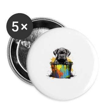 Cane Corso Welpe für einen Cane Corso Besitzer - Buttons groß 56 mm (5er Pack) - Weiß - Vorne