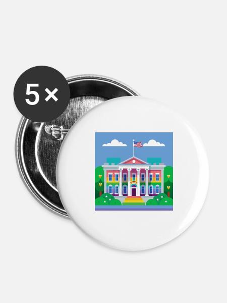 White House - Buttons groß 56 mm (5er Pack) - Weiß