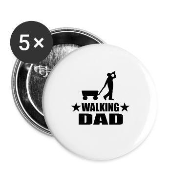 Papa - Buttons groß 56 mm (5er Pack) - Weiß - Vorne