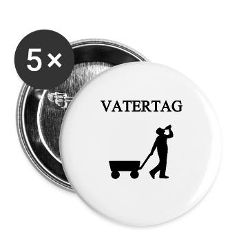 Vatertag - Buttons groß 56 mm (5er Pack) - Weiß - Vorne
