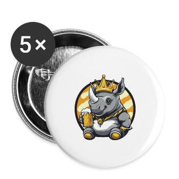 Rhino Beer - Buttons large 2.2''/56 mm (5-pack) - white - Front