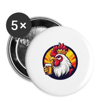 Hahn Bier - Buttons groß 56 mm (5er Pack) - Weiß - Vorne