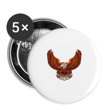Eagle flies and grasps with claws - Buttons large 2.2''/56 mm (5-pack) - white - Front