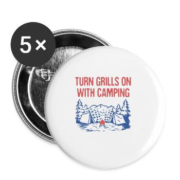 Turn Grills on with Camping Camper Grill Chef - Buttons large 2.2''/56 mm (5-pack) - white - Front