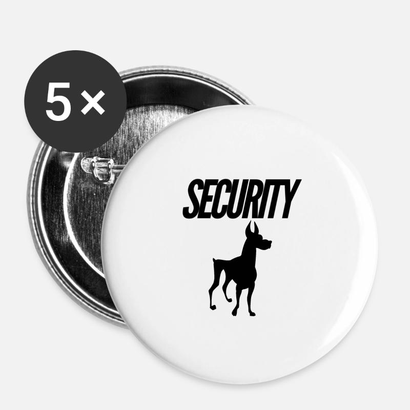 Security Dog - Buttons large 2.2''/56 mm (5-pack) - white