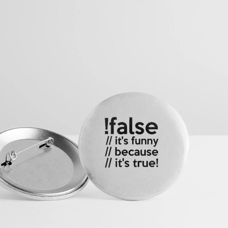Programmierer false true Informatiker Student Code Buttons groß 56 mm (5er Pack)