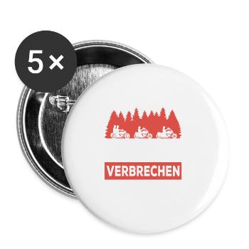 Motorradfahren ist kein Verbrechen Motorrad Fahrer - Buttons groß 56 mm (5er Pack) - Weiß - Vorne