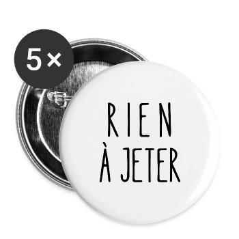 rien à jeter - Lot de 5 grands badges (56 mm) - blanc - Devant
