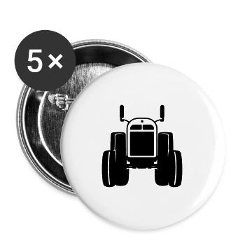 Tracteur - Lot de 5 grands badges (56 mm) - blanc - Devant