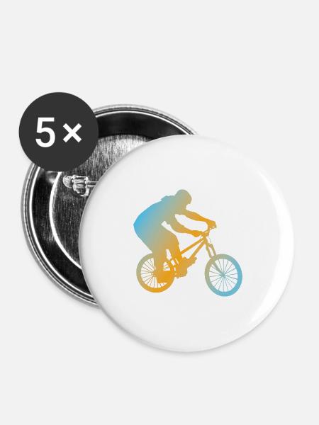 Fahrrad - Buttons groß 56 mm (5er Pack) - Weiß
