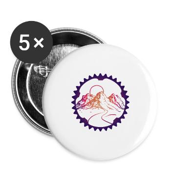 Fahrrad - Buttons groß 56 mm (5er Pack) - Weiß - Vorne