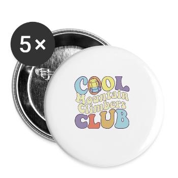 Cool Mountain Climbers Club Hiking Squad Rock - Buttons groß 56 mm (5er Pack) - Weiß - Vorne