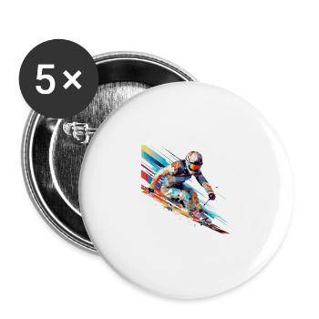 Ski alpin Sport Jeu Champion Compétition Résumé - Lot de 5 grands badges (56 mm) - blanc - Devant