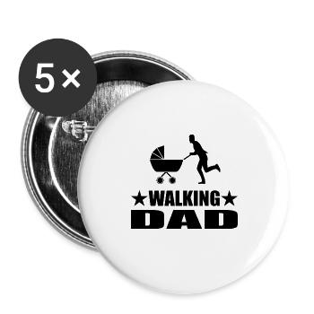Papa - Buttons groß 56 mm (5er Pack) - Weiß - Vorne
