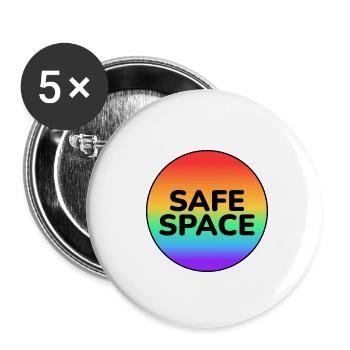 LGBT safe space - Buttons large 2.2''/56 mm (5-pack) - white - Front