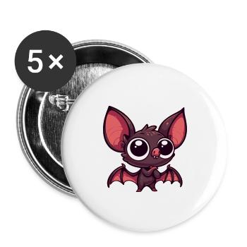 Bébé chauve-souris - Lot de 5 grands badges (56 mm) - blanc - Devant