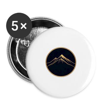 Hiker, Mountain Walk, Round Logo - Buttons large 2.2''/56 mm (5-pack) - white - Front