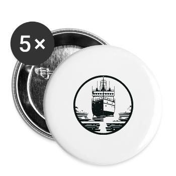 Conception d’un brise-glace pour l’Arctic et le Polar Fan - Lot de 5 grands badges (56 mm) - blanc - Devant