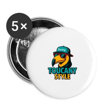 Toucany Style - Buttons groß 56 mm (5er Pack) - Weiß - Vorne
