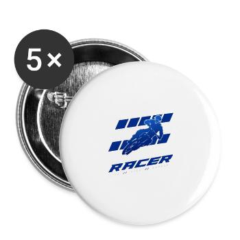 Blue Racer - Buttons large 2.2''/56 mm (5-pack) - white - Front