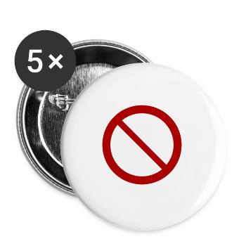 Forbidden T-Shirt Humor Gift - Buttons large 2.2''/56 mm (5-pack) - white - Front