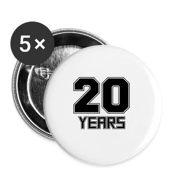 20 years - Buttons large 2.2''/56 mm (5-pack) - white - Front