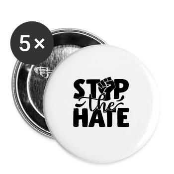 Antirassismus Rassismus Toleranz Menschenrechte - Buttons groß 56 mm (5er Pack) - Weiß - Vorne