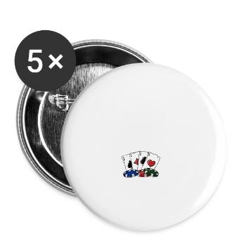 Easily Distracted by Poker & Boobs Funny Poker - Buttons large 2.2''/56 mm (5-pack) - white - Front