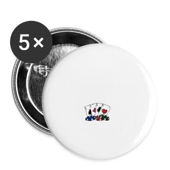 I'm on a Poker Diet Poker Player Food Lover Poker - Buttons groß 56 mm (5er Pack) - Weiß - Vorne