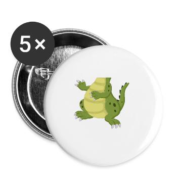 Eidechse Gecko Reptil Halloween Kostüm - Buttons groß 56 mm (5er Pack) - Weiß - Vorne