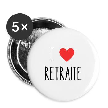 i love bricolage - Lot de 5 grands badges (56 mm) - blanc - Devant