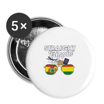 Straight Trippin' Bolivia Vacation Tour Travel - Buttons groß 56 mm (5er Pack) - Weiß - Vorne
