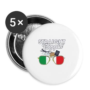 Straight Trippin' Italy Vacation Tour Travel Trip - Buttons large 2.2''/56 mm (5-pack) - white - Front