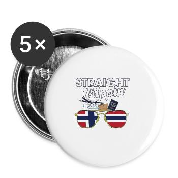 Straight Trippin' Norway Vacation Tour Travel - Buttons large 2.2''/56 mm (5-pack) - white - Front