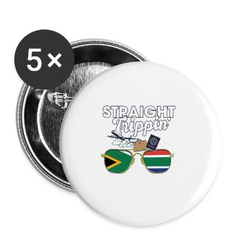 Voyage en Afrique du Sud - Lot de 5 grands badges (56 mm) - blanc - Devant
