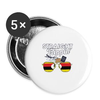 Straight Trippin' Uganda Vacation Tour Travel - Buttons large 2.2''/56 mm (5-pack) - white - Front