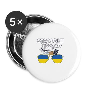 Straight Trippin' Ukraine Vacation Tour Travel - Buttons large 2.2''/56 mm (5-pack) - white - Front