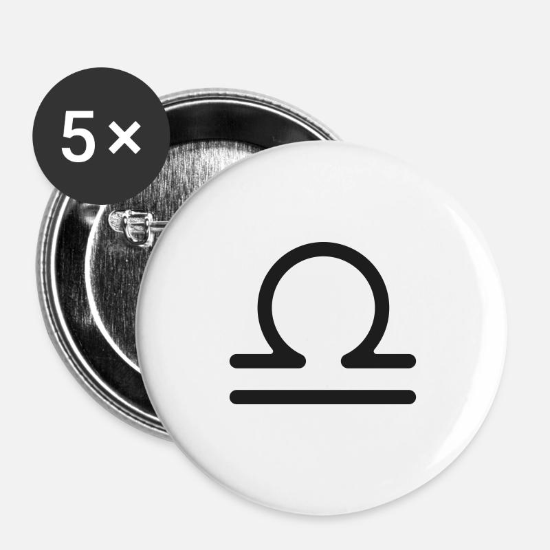 Zodiac Sign Libra - Buttons large 2.2''/56 mm (5-pack) - white