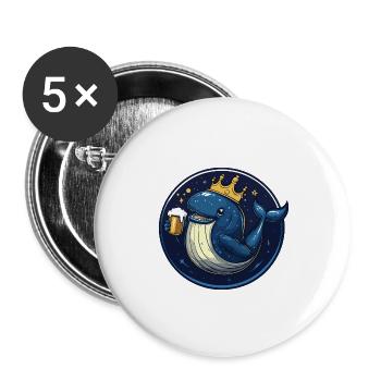 Bière de baleine - Lot de 5 grands badges (56 mm) - blanc - Devant
