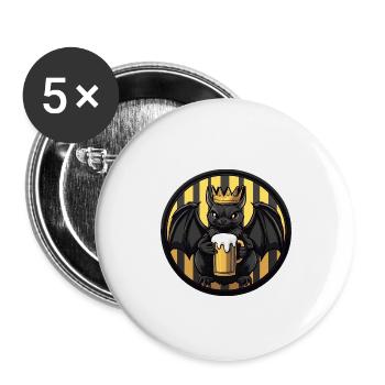 Fledermaus Beer - Buttons large 2.2''/56 mm (5-pack) - white - Front