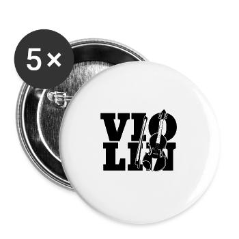 Violin violin violin player font - Buttons large 2.2''/56 mm (5-pack) - white - Front