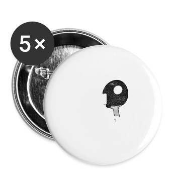 Flach Spielen Hoch Gewinnen Tischtennis Geschenk - Buttons groß 56 mm (5er Pack) - Weiß - Vorne