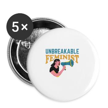 Frauen Gleichberchtigung Design und Feminist - Buttons groß 56 mm (5er Pack) - Weiß - Vorne